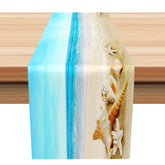 Lofaris Blue Sky Beach Conch Starfish Coastal Table Runner